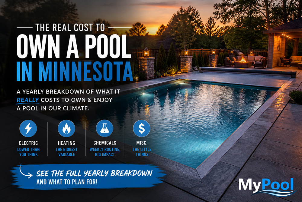 The real cost to own a pool in Minnesota backyard pool at sunset