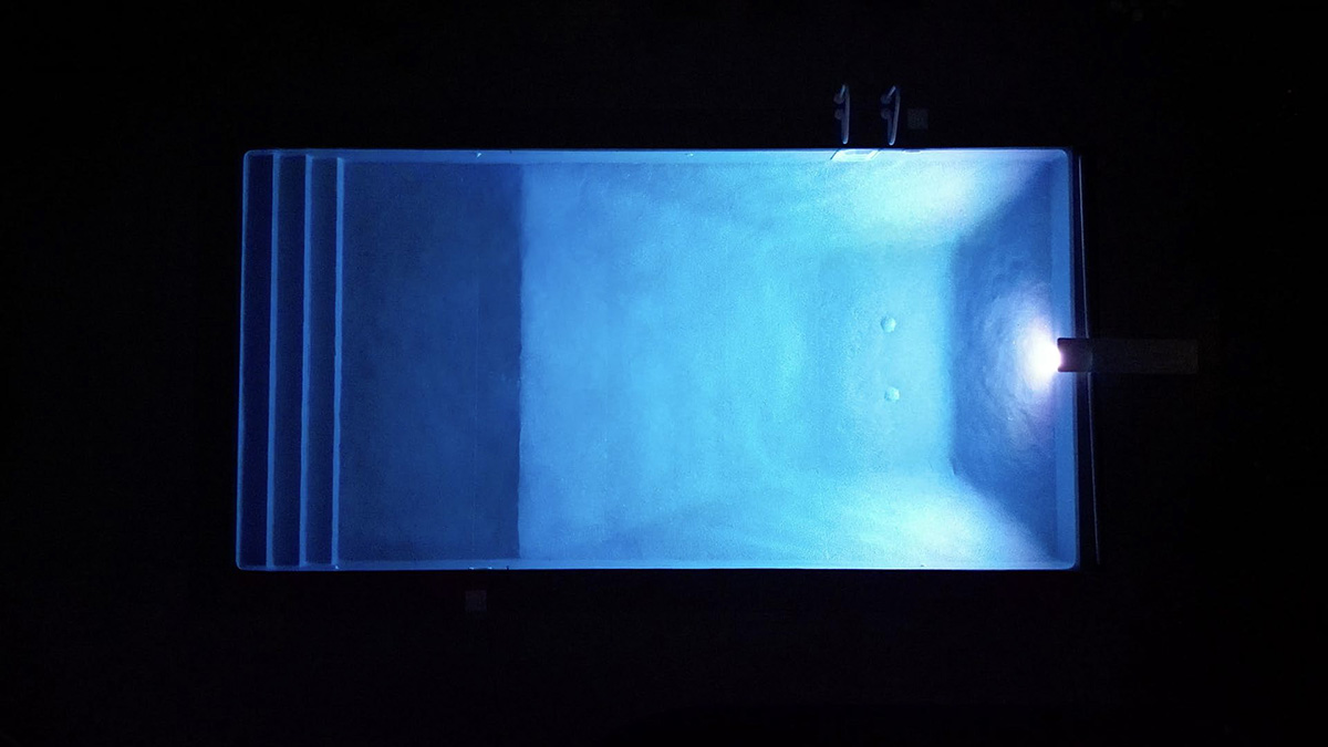 Top down view of an 18 by 36 rectangle pool in Minnesota